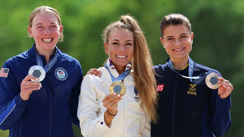 The mountain biking medalists