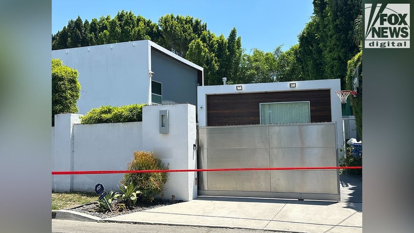 Robin Kaye’s Encino home behind crime tape during double homicide investigation
