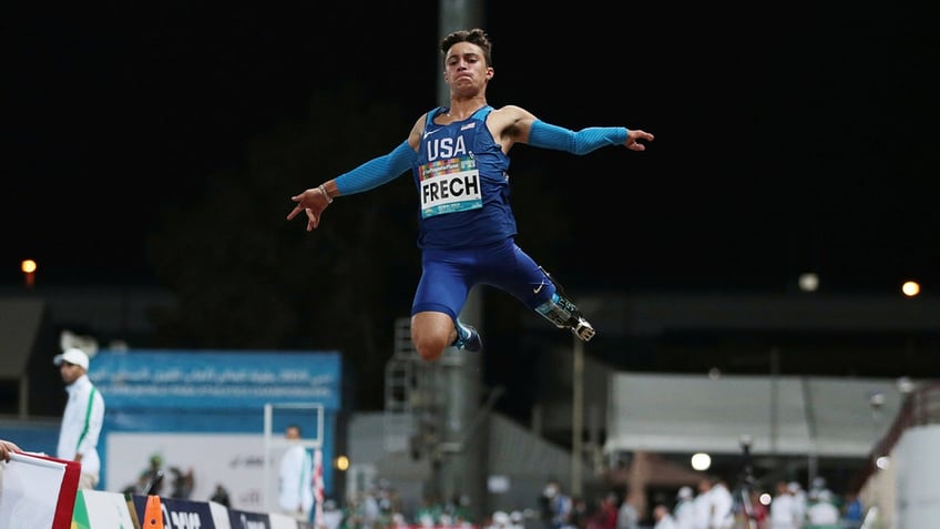 Ezra Frech jumps