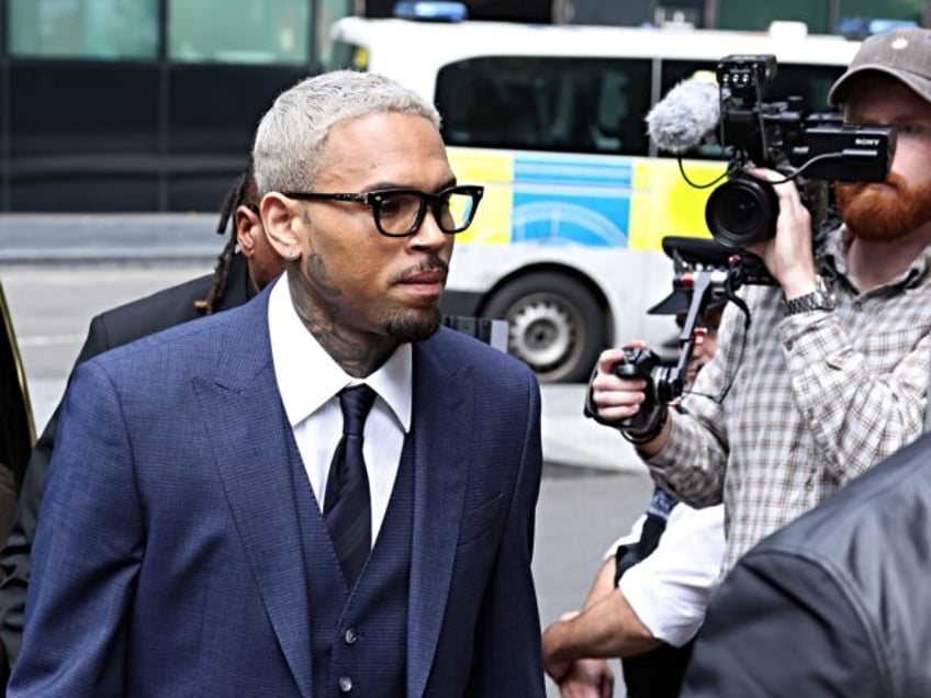 LONDON, ENGLAND - JUNE 20: Chris Brown arrives at Southwark Crown Court on June 20, 2025 i