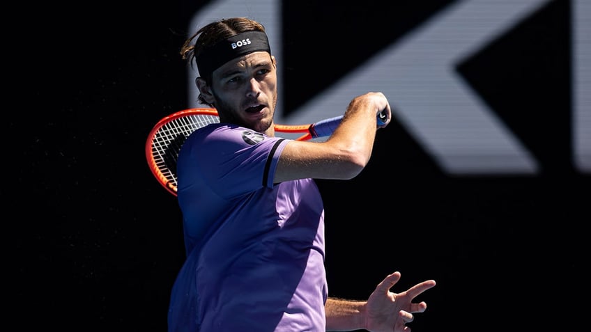 Taylor Fritz hits forehand shot