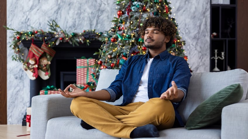 A man meditating