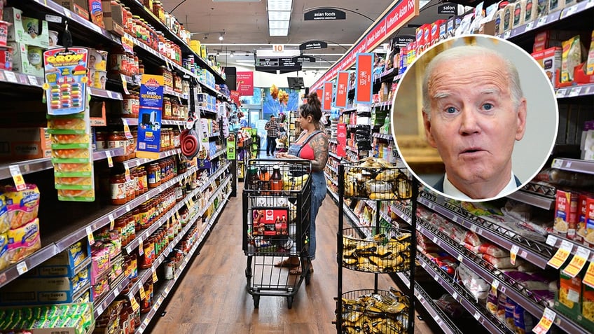 President Biden, grocery store