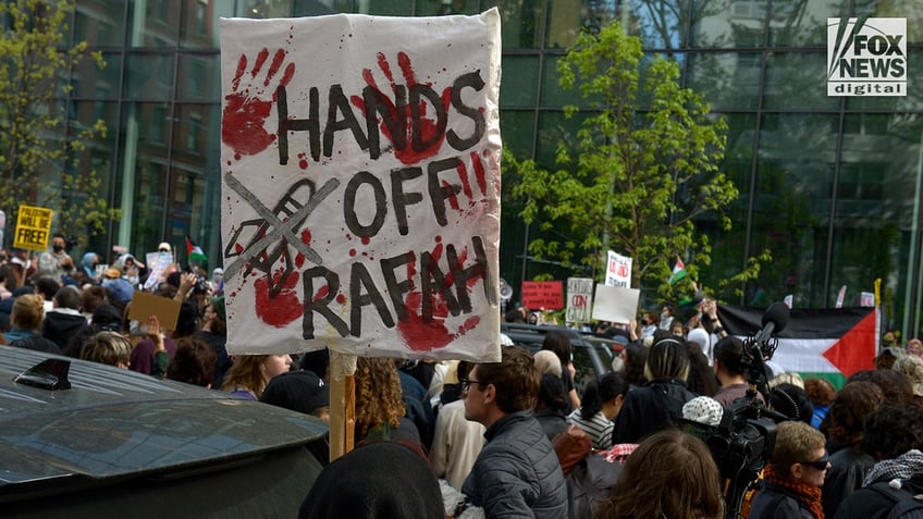 Anti-Israel protesters rally outside of New York University’s campus