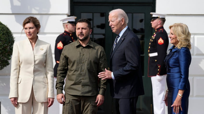 President Joe Biden and Jill Biden with Ukrainian President Volodymyr Zelenskyy and his wife 