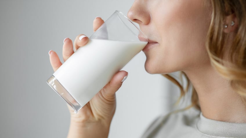 Woman drinking milk