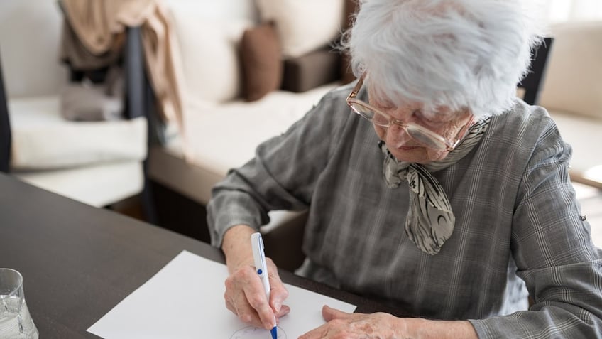 Woman taking test