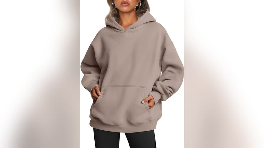 An oversized sweatshirt is warm and comfortable. 