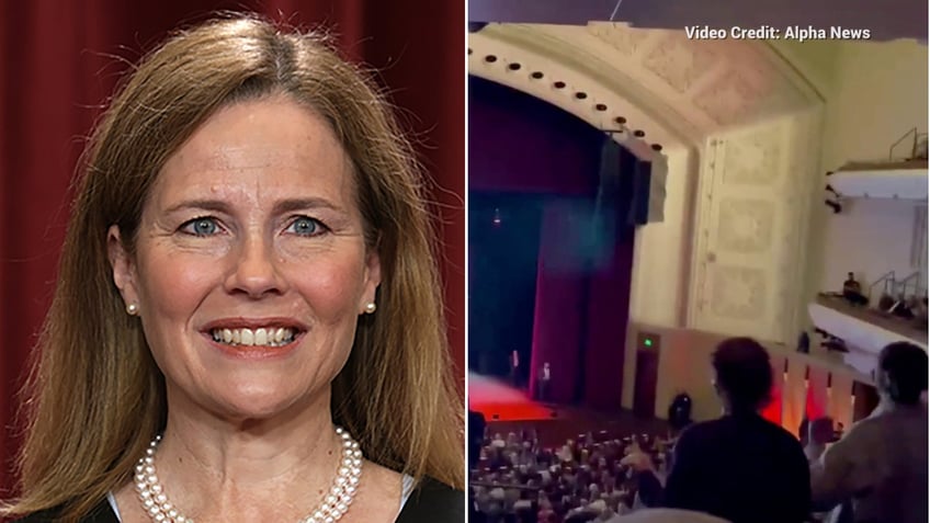 amy coney barrett campus event shouted down by protesters at university of minnesota