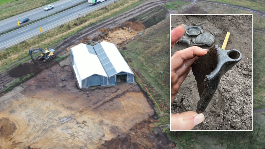 Split of helmet fragment and aerial