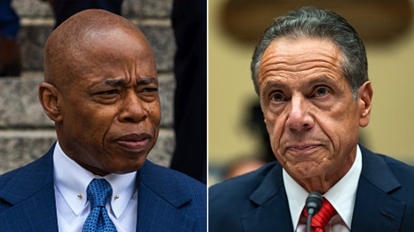 Eric Adams and Andrew Cuomo split image