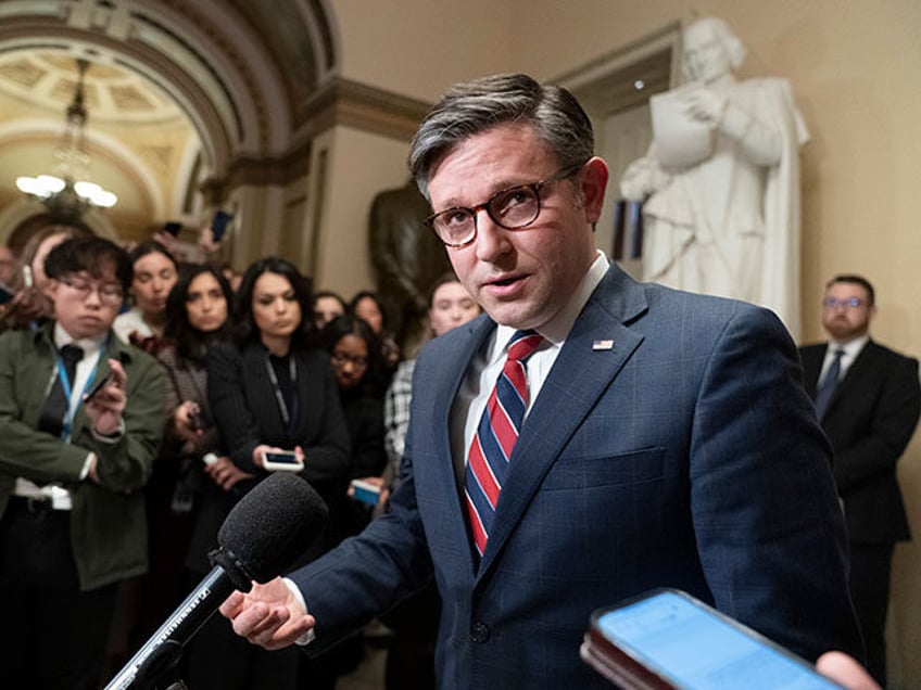 House Speaker Mike Johnson of La., speaks to reporters following a meeting with Ukrainian President Volodymyr Zelenskyy, at the Capitol, Tuesday, Dec. 12, 2023, in Washington. The House on Wednesday, Dec. 13, authorized the impeachment inquiry into President Joe Biden, with every Republican rallying behind the politically charged process despite …