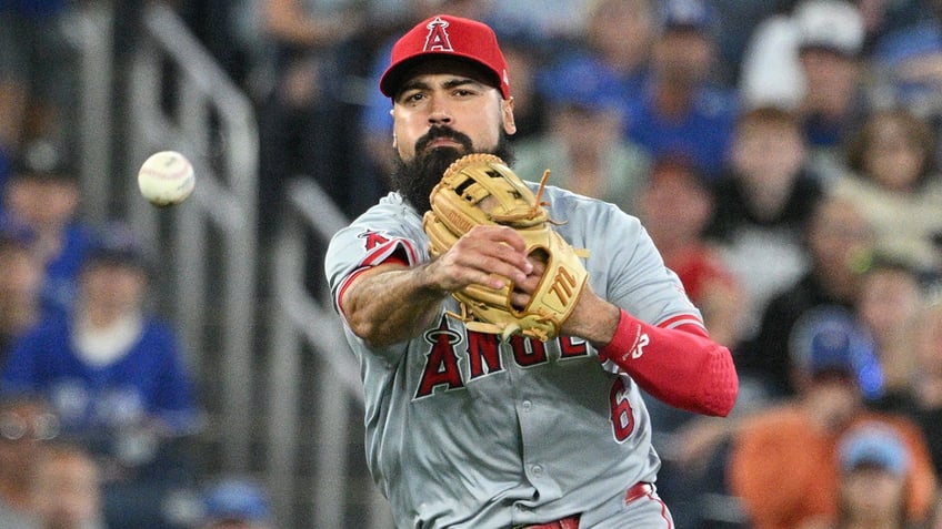 Anthony Rendon fields the ball