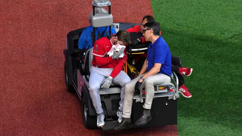 angels taylor ward struck in head by pitch from blue jays alek manoah taken to hospital terrible moment