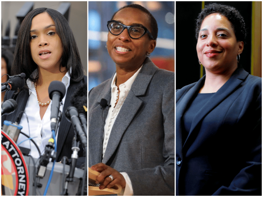 From left to right: Baltimore State Attorney Marilyn Mosby, Harvard President Claudine Gay, and St. Louis Circuit Attorney Kim Gardner. (Photos: Lloyd Fox, Erin Clark/Getty Images; Jeff Roberson/AP Photo)