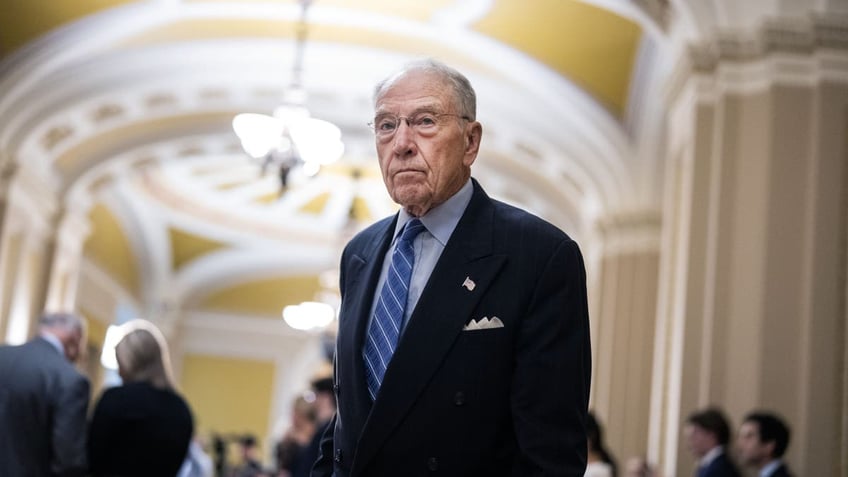 Grassley in hallway of Senate 