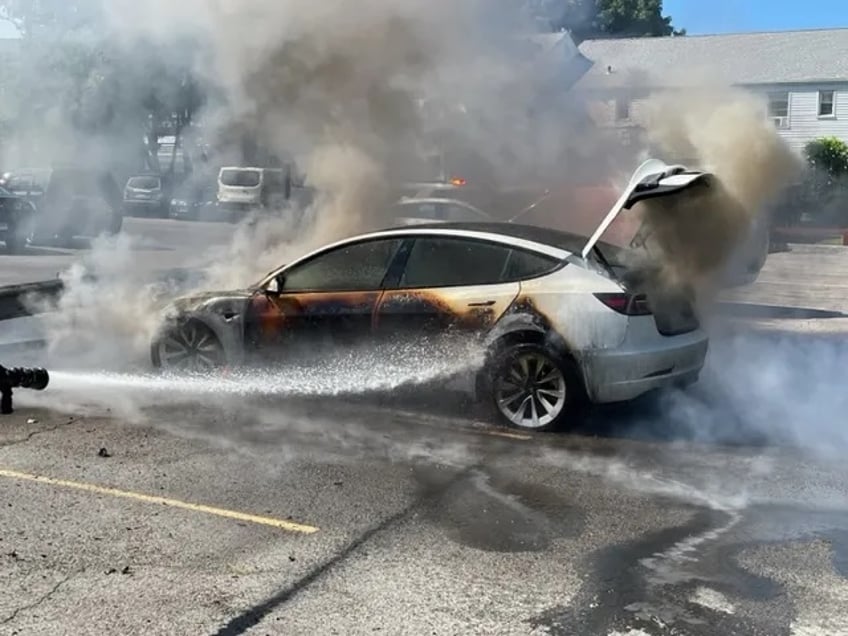 another eco friendly inferno tesla bursts into flames on north carolina highway