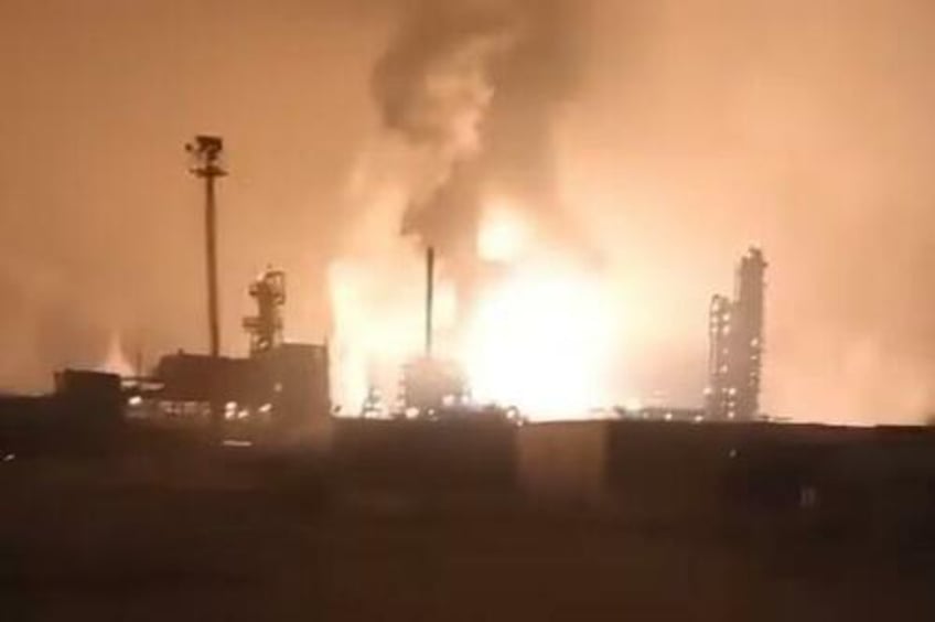 another mass ukrainian drone attack triggers fires at oil gas facilities in southern russia