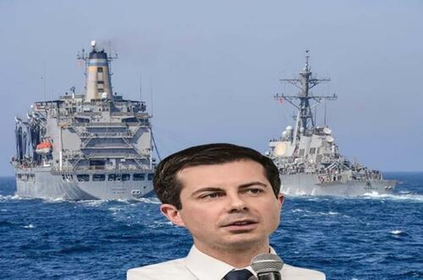 another pete buttigieg failure merchant marine manpower deficit sidelines 17 support ships for wartime 