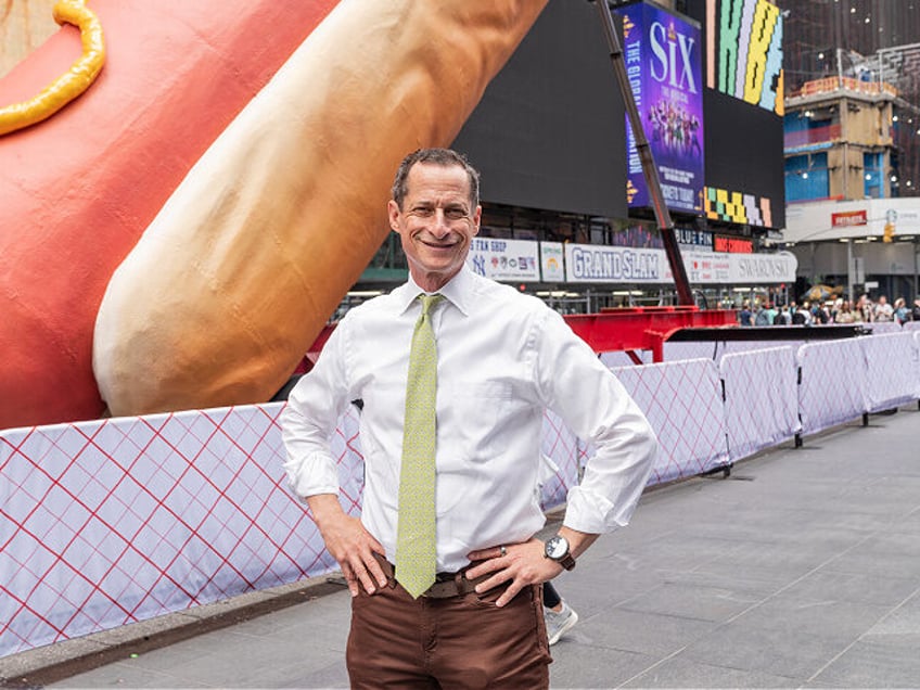 NEW YORK, UNITED STATES - 2024/05/23: Former congressman Anthony Weiner seen on Times Sqau