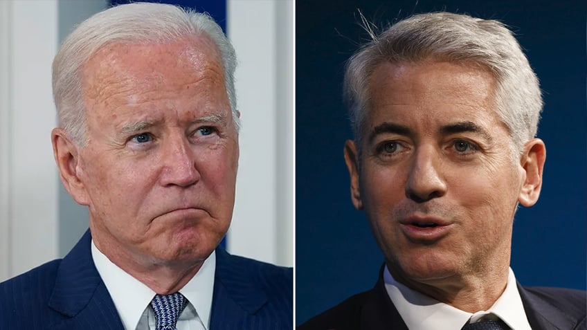 President Biden and Bill Ackman split image