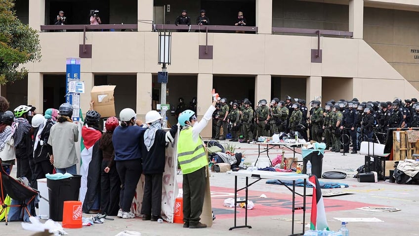 Anti-Israel protesters outside of University of California, Irvine