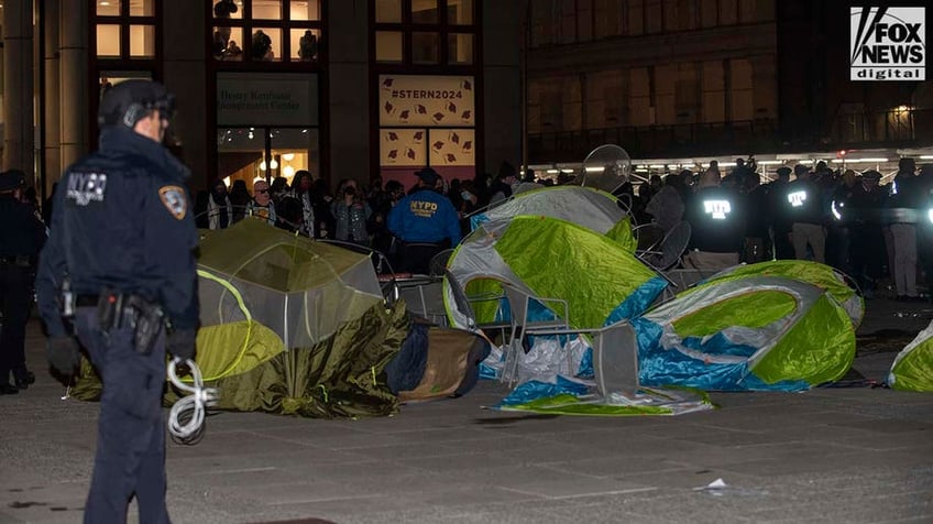 NYU tent protest against Israel