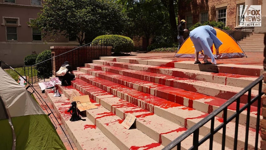 Vandalized Chancellor's building