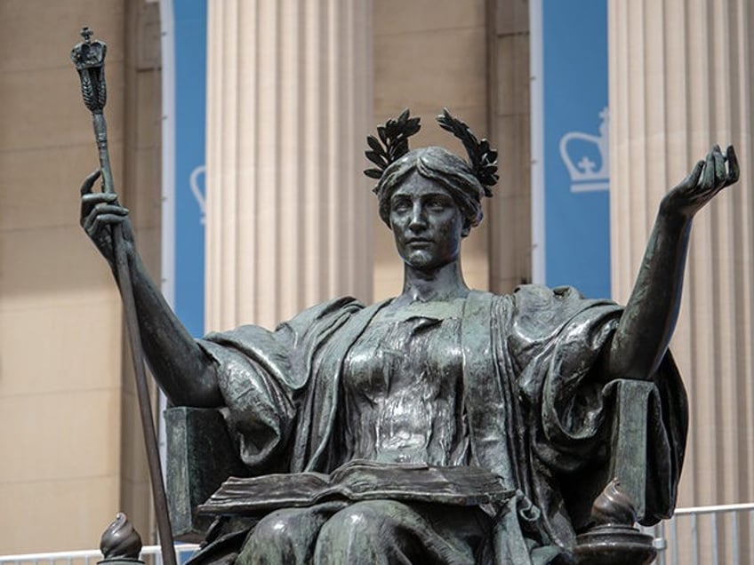 New York, NY – May 11, 2018: Alma Mater statue outside of Columbia University library