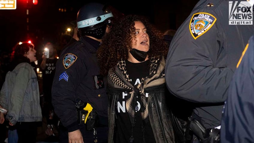 Female protester arrested