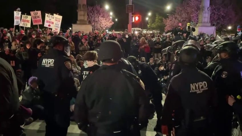 NYPD observe protesters