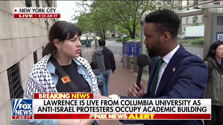 Lillian, a protester, with Lawrence Jones