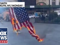 Anti-Israel protesters burn US flag, chant 'death to America!'