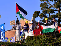 Anti-Israel protesters set up new encampment at UCLA, clash with police