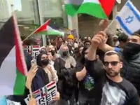 Anti-Israel protesters shout at man waving Israeli flag near Met Gala in NYC, video shows