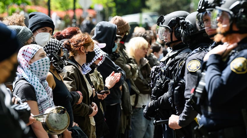 Protesters at Portland State University