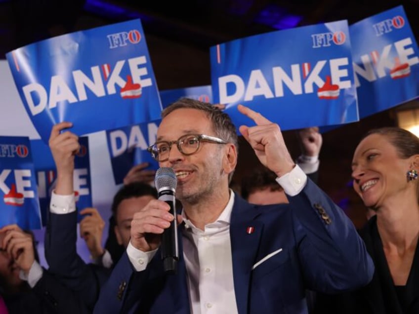 VIENNA, AUSTRIA - SEPTEMBER 29: Lead candidate of the far-right Freedom Party of Austria (