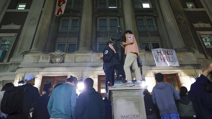 Protesters on the campus