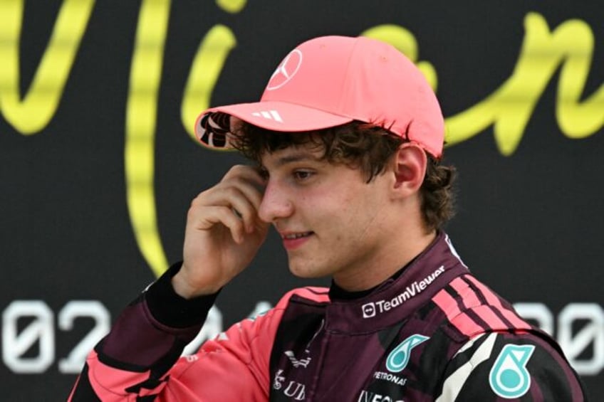 Mercedes' Italian teenage driver Kimi Antonelli finised third in the qualifying session fo