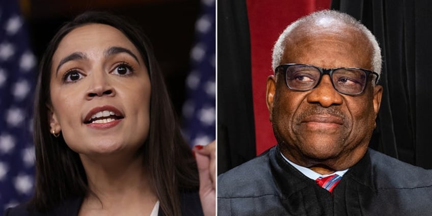 aoc demands doj target clarence thomas over relationship with republican megadonor