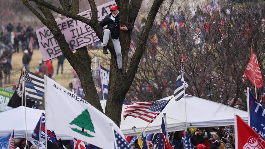 An Appeal to Heaven flag among Trump supporters