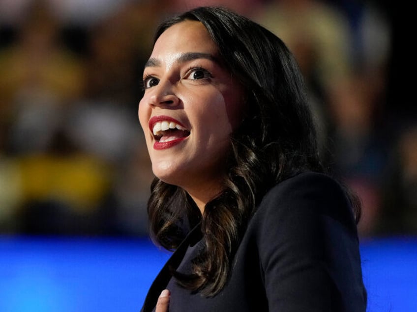 Rep. Alexandria Ocasio-Cortez, D-N.Y., speaks during the first day of Democratic National