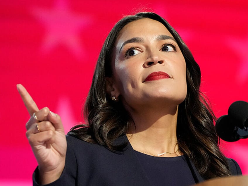 Rep. Alexandria Ocasio-Cortez, D-N.Y., speaks during the first day of Democratic National