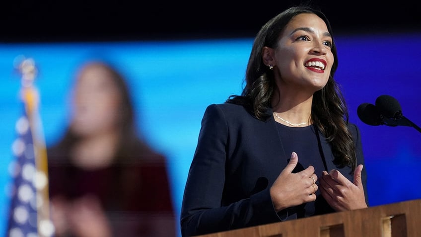 Alexandria Ocasio-Cortez (D-NY) speaks at the Democratic National Convention