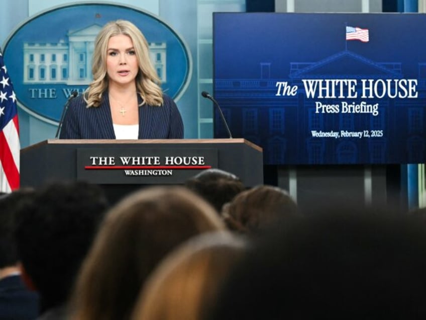 White House Press Secretary Karoline Leavitt speaks during the daily briefing in the Brady