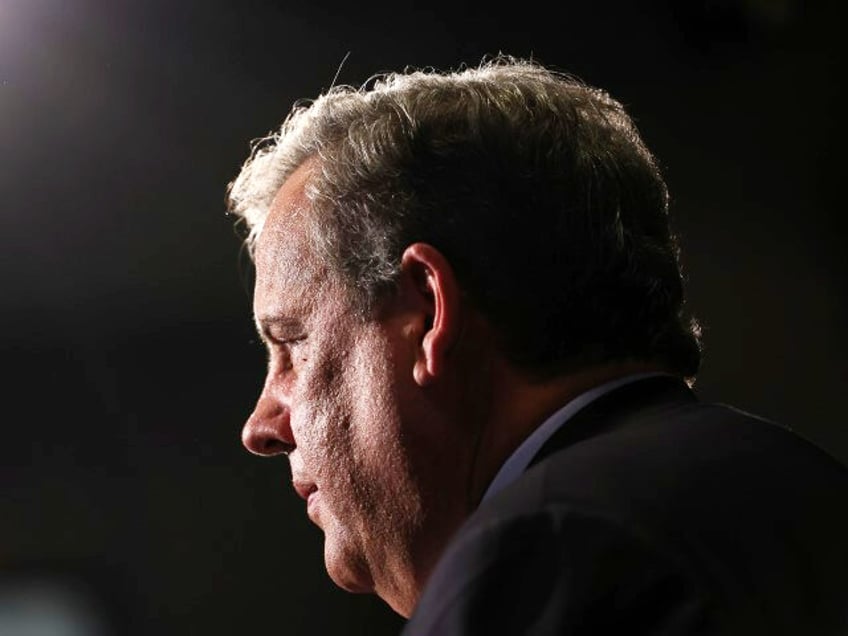 Former New Jersey Gov. Chris Christie speaks at a town hall-style event at the New Hampshire Institute of Politics at Saint Anselm College on June 6, 2023 in Manchester, New Hampshire. Christie, who filed paperwork earlier in the day that he would seek the 2024 Republican nomination, announced his candidacy …