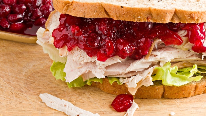 cranberries on sandwich