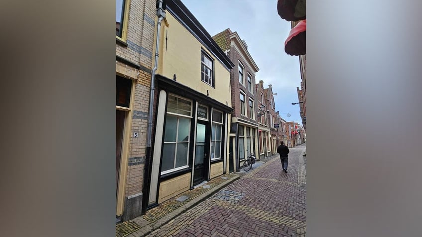 Exterior view of red light district house