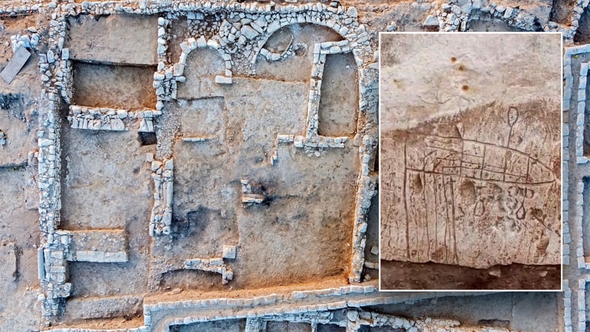 Aerial view of excavation site