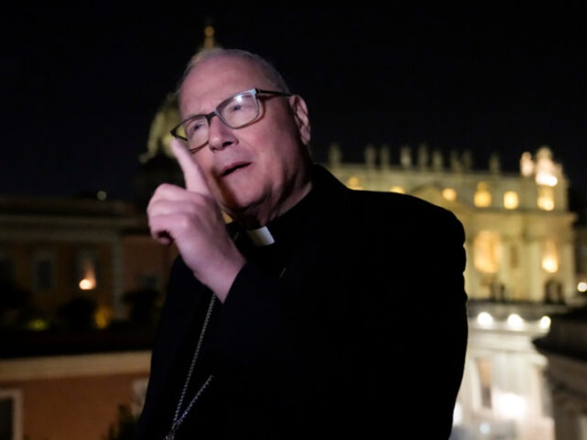 Cardinal Timothy Dolan, archbishop of New York, talks during an interview with the Associated Press at Vatican, Tuesday, Jan. 3, 2023. (AP Photo/Alessandra Tarantino)